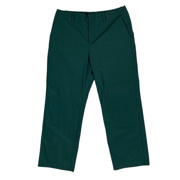 Kal Rieman Cropped Tailored Trousers Stretch Work Pants Dark Green 10 Women’s - Picture 1 of 6